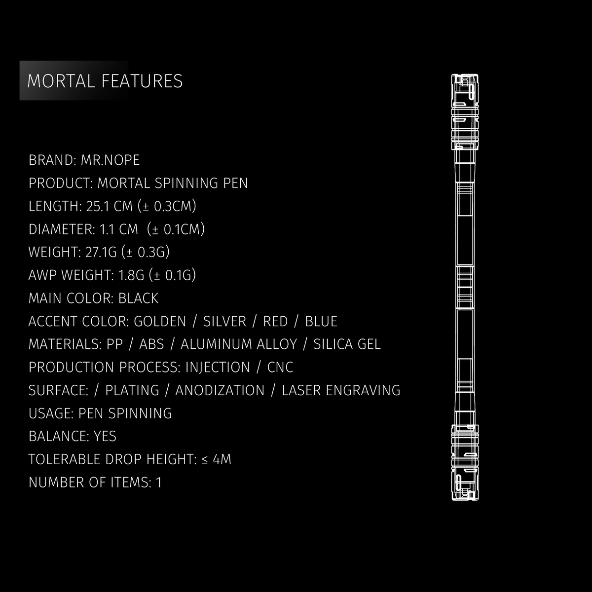 Spinning Pen - MORTAL