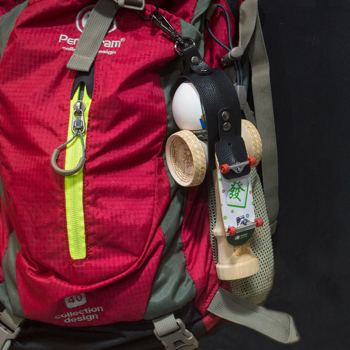 Kendama and Fingerboard Keychain